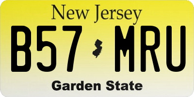 NJ license plate B57MRU
