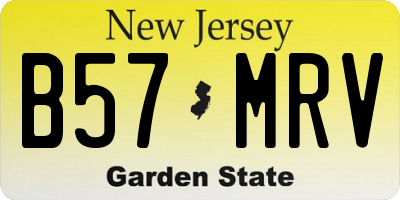 NJ license plate B57MRV