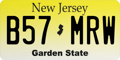 NJ license plate B57MRW