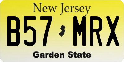 NJ license plate B57MRX