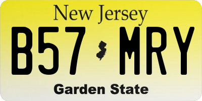 NJ license plate B57MRY