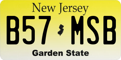 NJ license plate B57MSB