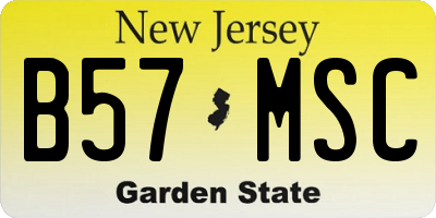 NJ license plate B57MSC