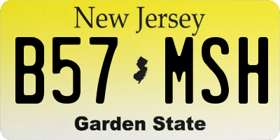 NJ license plate B57MSH
