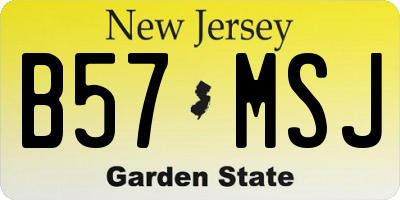 NJ license plate B57MSJ