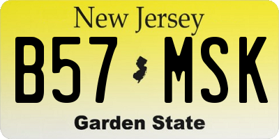 NJ license plate B57MSK