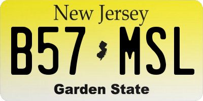 NJ license plate B57MSL