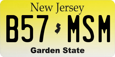 NJ license plate B57MSM
