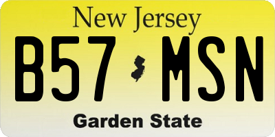 NJ license plate B57MSN