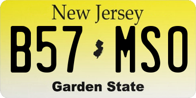 NJ license plate B57MSO