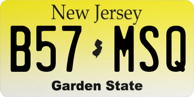 NJ license plate B57MSQ