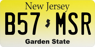 NJ license plate B57MSR