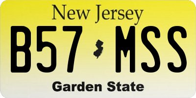 NJ license plate B57MSS