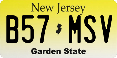 NJ license plate B57MSV