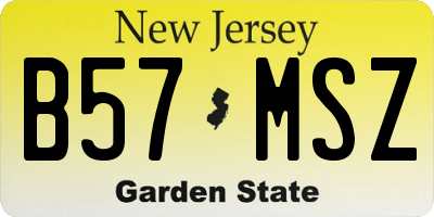 NJ license plate B57MSZ