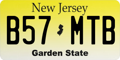 NJ license plate B57MTB