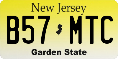 NJ license plate B57MTC