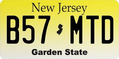 NJ license plate B57MTD