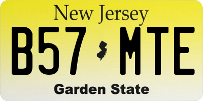 NJ license plate B57MTE