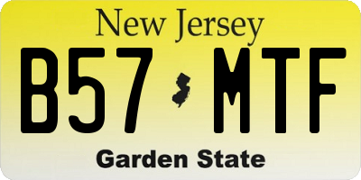 NJ license plate B57MTF