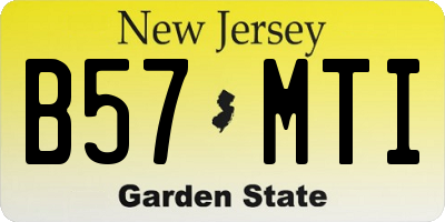 NJ license plate B57MTI