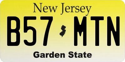NJ license plate B57MTN