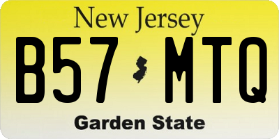 NJ license plate B57MTQ