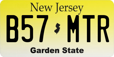 NJ license plate B57MTR