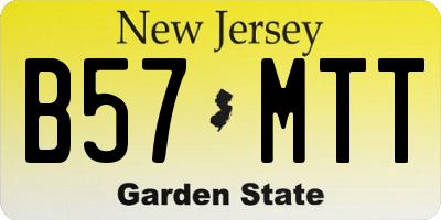 NJ license plate B57MTT