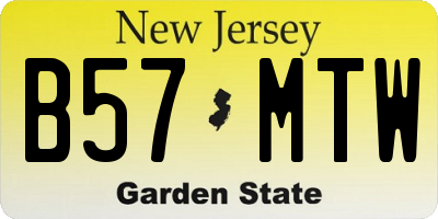 NJ license plate B57MTW