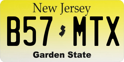 NJ license plate B57MTX