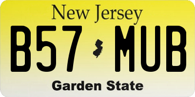 NJ license plate B57MUB