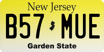 NJ license plate B57MUE