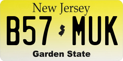 NJ license plate B57MUK