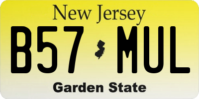 NJ license plate B57MUL