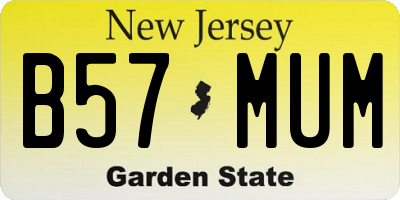 NJ license plate B57MUM