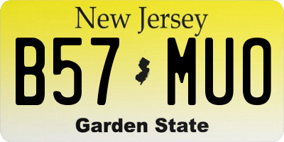 NJ license plate B57MUO