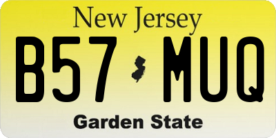 NJ license plate B57MUQ