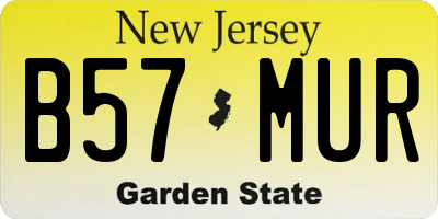 NJ license plate B57MUR