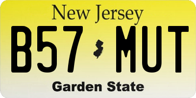 NJ license plate B57MUT