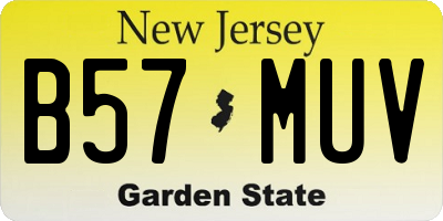 NJ license plate B57MUV
