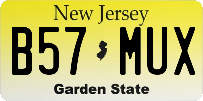 NJ license plate B57MUX