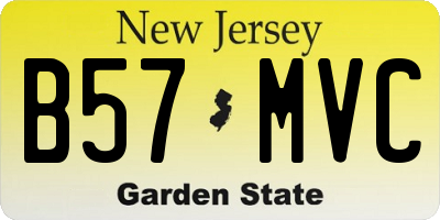 NJ license plate B57MVC