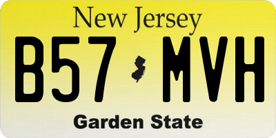 NJ license plate B57MVH