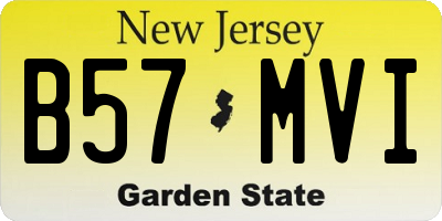 NJ license plate B57MVI