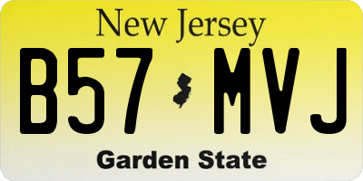 NJ license plate B57MVJ