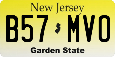 NJ license plate B57MVO
