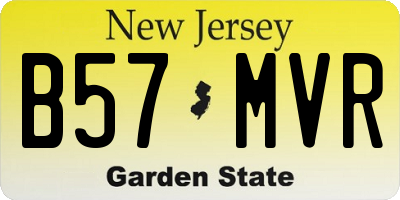 NJ license plate B57MVR