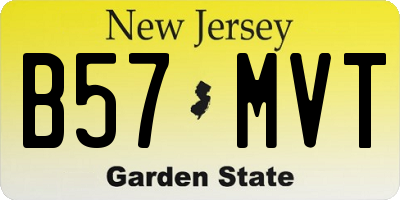 NJ license plate B57MVT