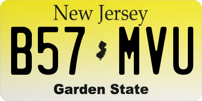 NJ license plate B57MVU